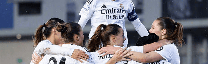 女足欧冠1/4决赛首回合：皇马、里昂胜出，巴萨、切尔西今晚出战